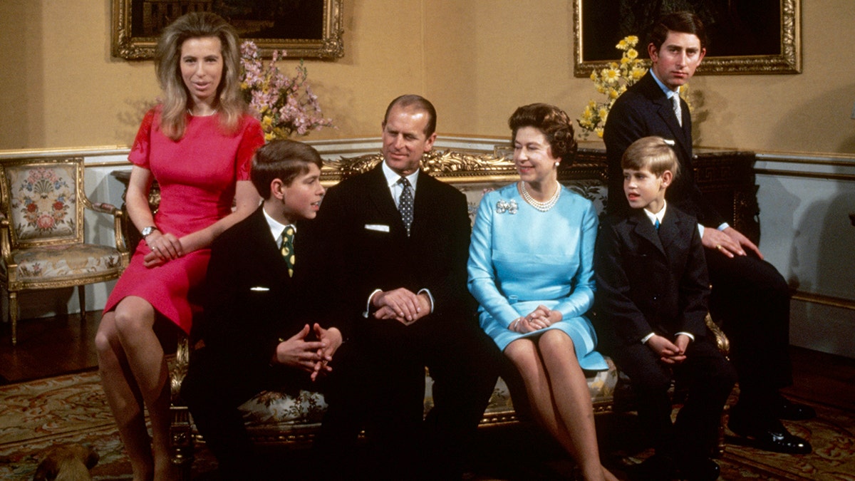 A royal family portrait taken inside the palace.