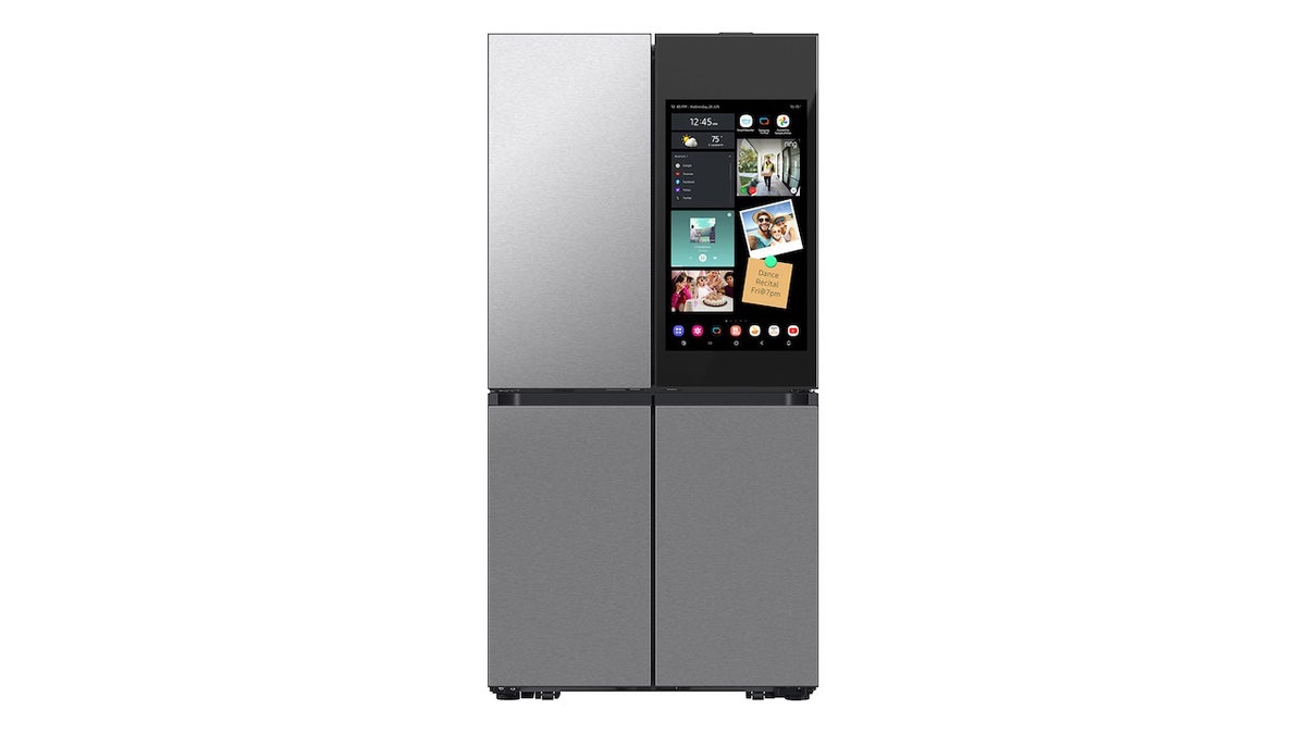 Access your fridge through four different doors, and use the built-in screen to watch shows, reorder groceries and more.