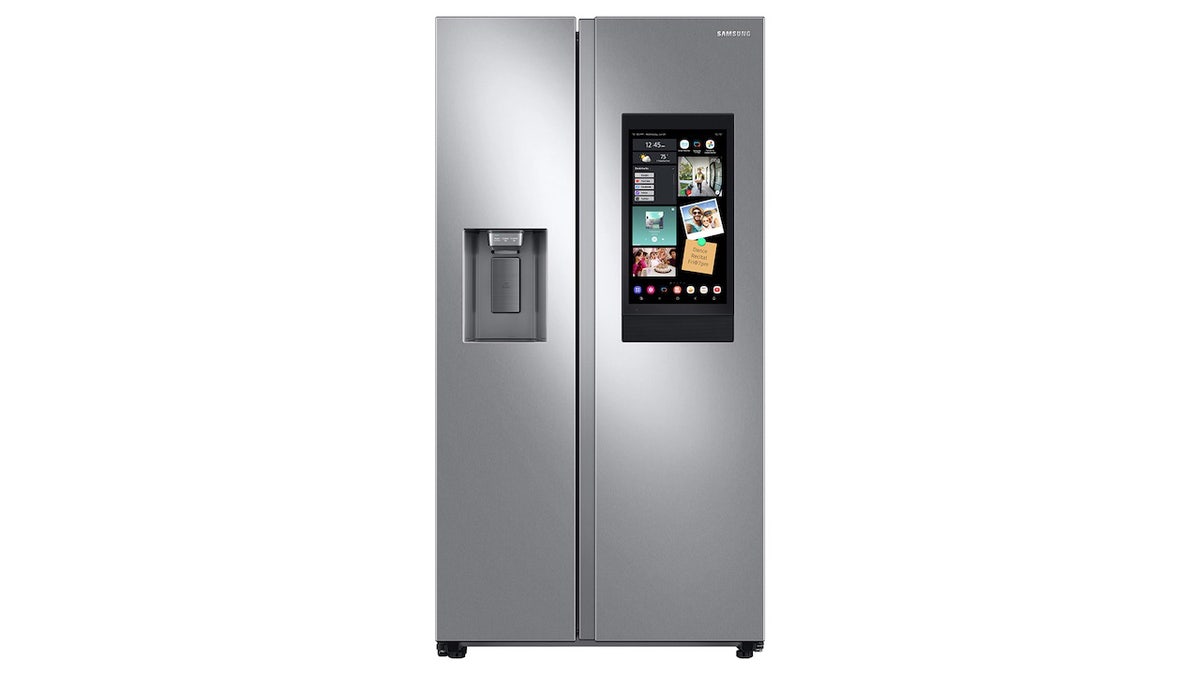 This refrigerator includes a smart screen.