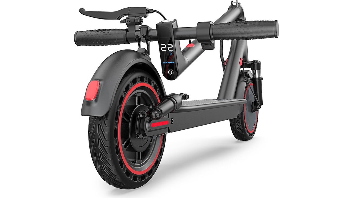 This electric scooter delivers a smooth, stable ride.