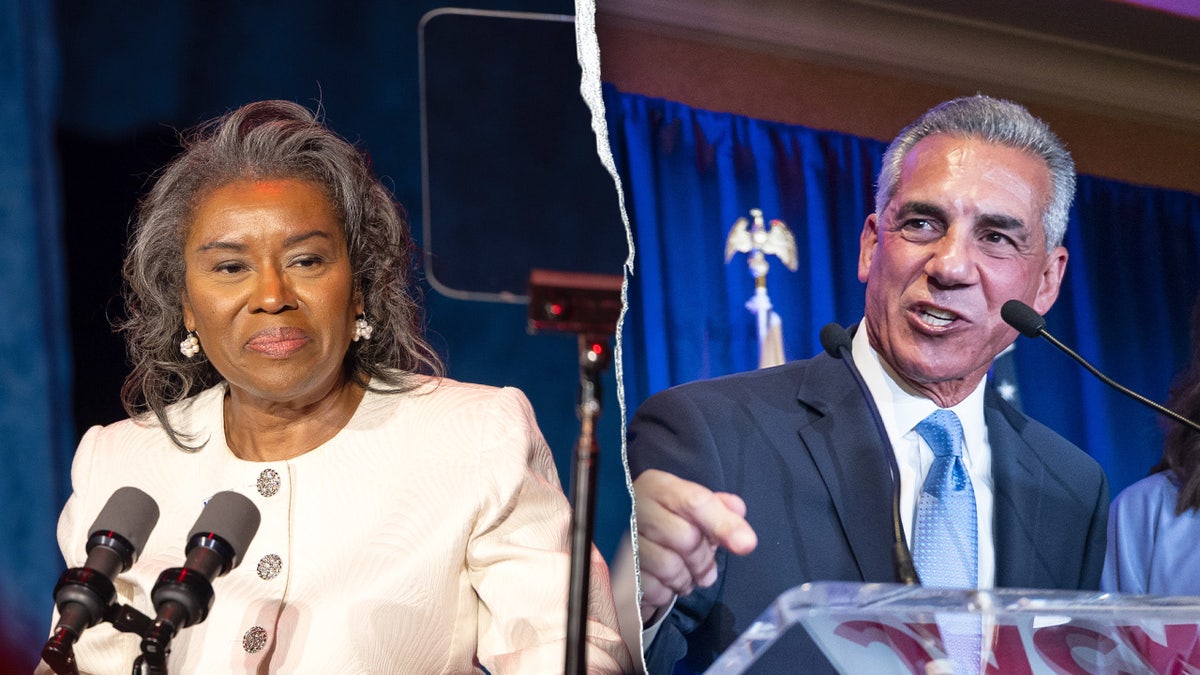 Lt. Gov. Earle-Sears and New Jersey GOP gubernatorial candidate Jack Ciattarelli speak at respective campaign events