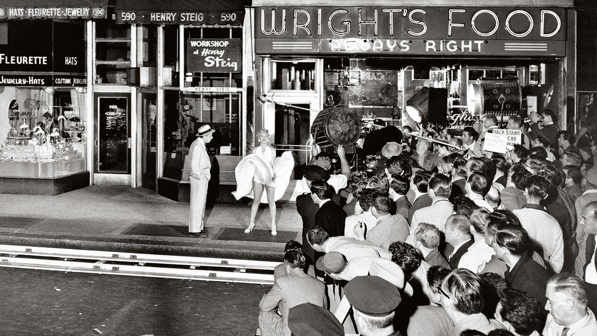 The crowd watching Marilyn Monroe film "The Seven Year Itch."