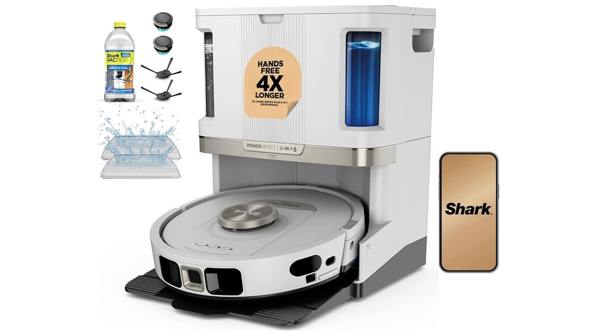 This Shark robot vacuum cleans for you and empties itself.
