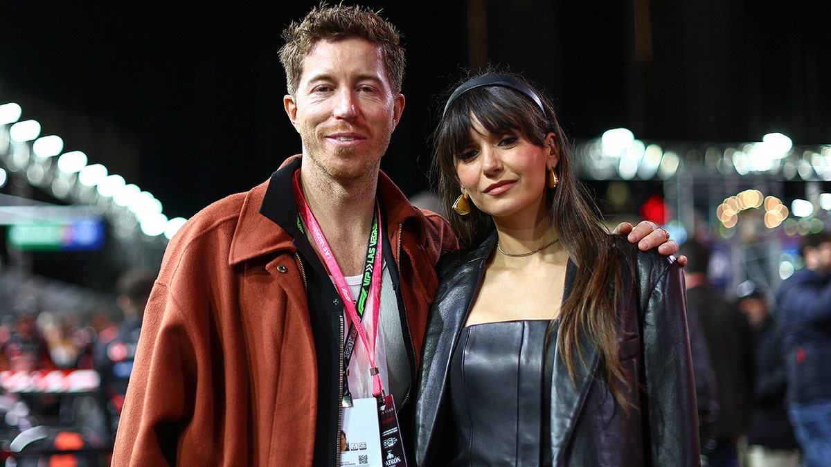 Nina Dobrev and Shaun White at the F1 Grand Prix of Las Vegas in November 2024.