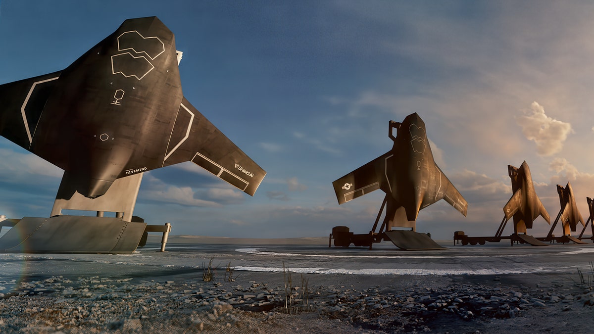 Representación del avión de combate X-BAT