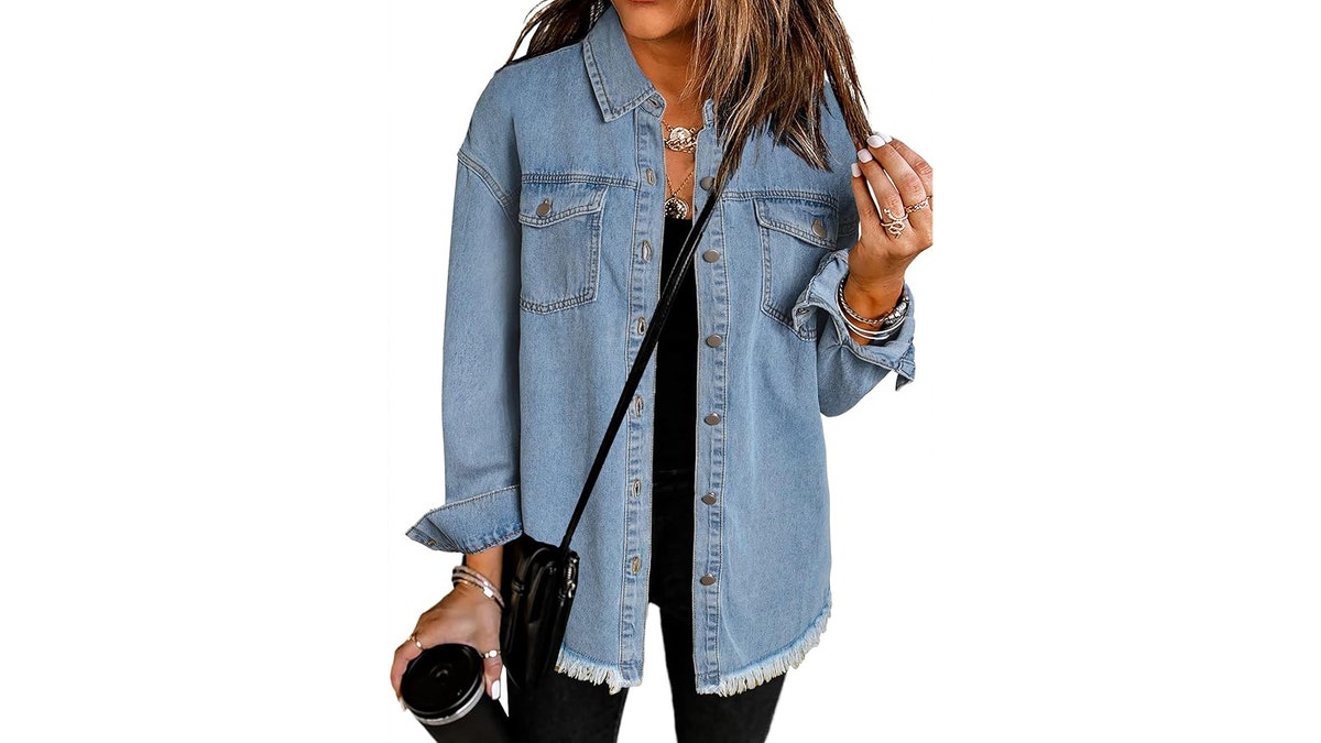 This shirt jacket is the perfect piece to add to your wardrobe this fall.