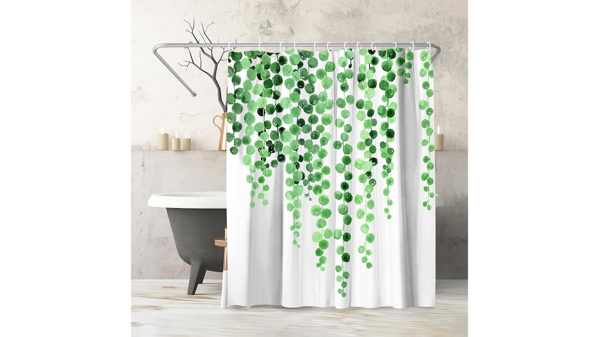 Give your bathroom a quick update with a new shower curtain.