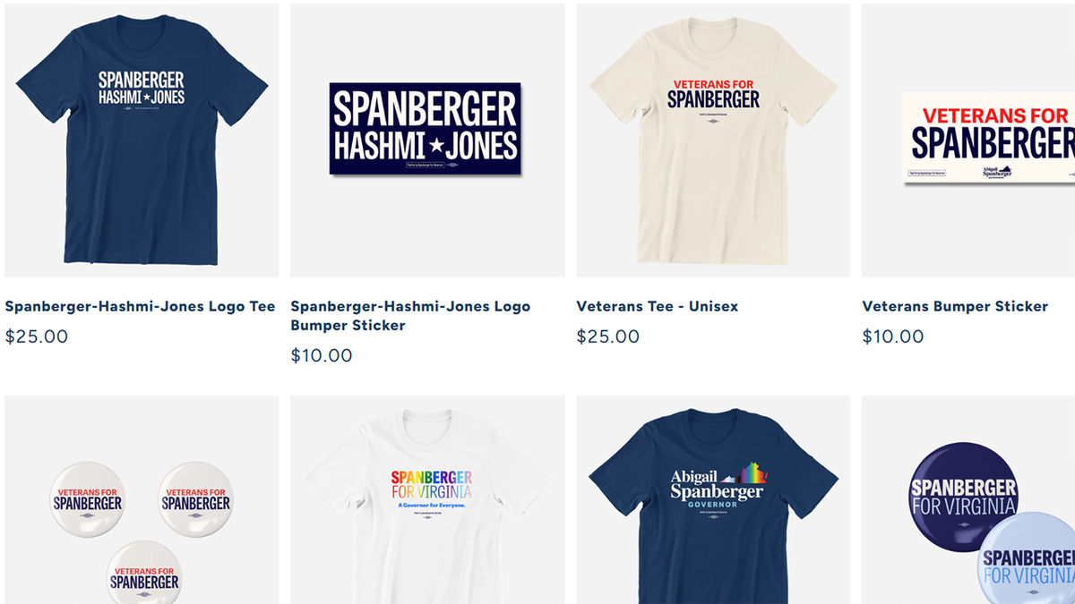 Spanberger's campaign sales page