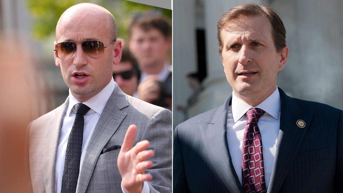 Left: Stephen Miller; Right: Rep. Dan Goldman