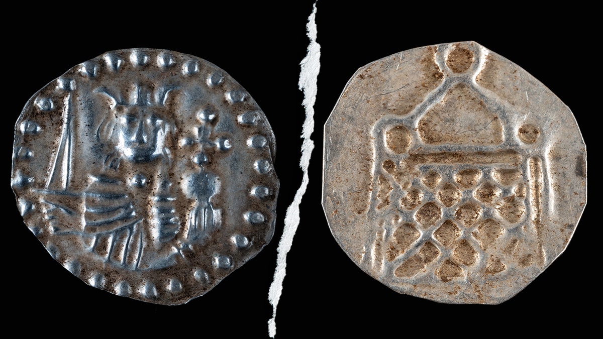 Sweden fisher finds nearly 20,000 medieval coins in ancient treasure hoard 2 Split image of two coins from early Middle Ages