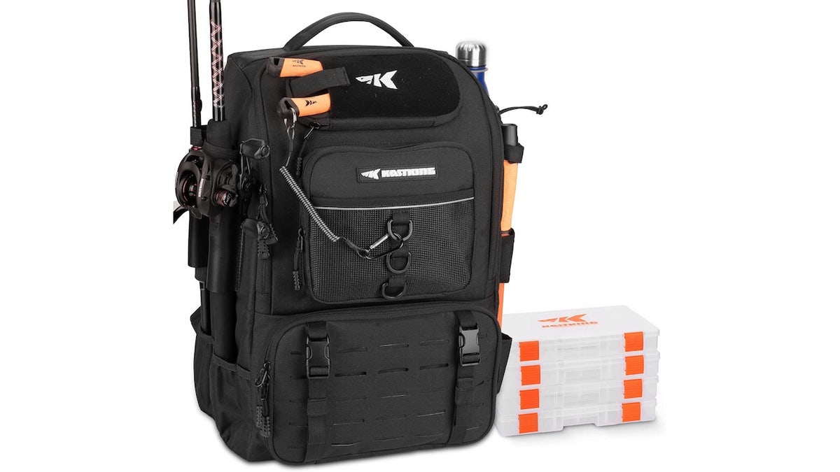 With 14 pockets, there’s plenty of space for all his fishing gear. 