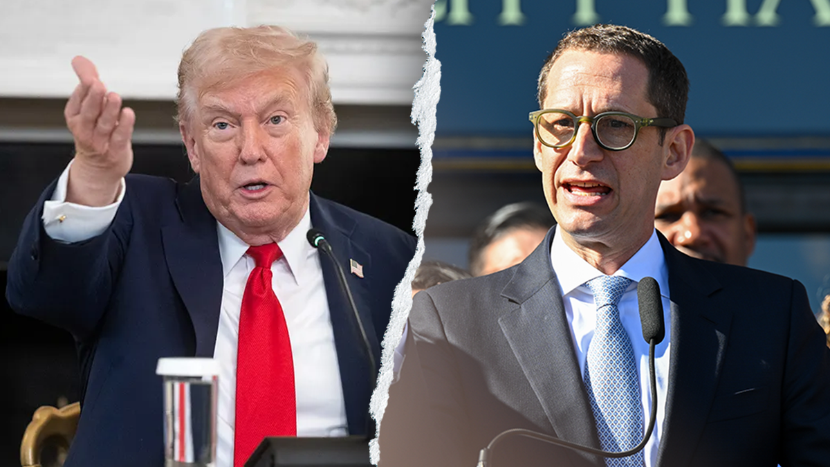 Presidente Donald Trump e prefeito de São Francisco Daniel Lurie