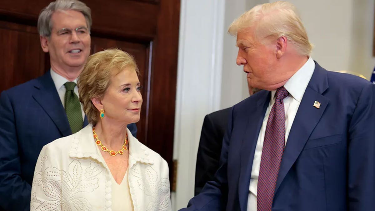 Education Secretary Linda McMahon and President Donald Trump