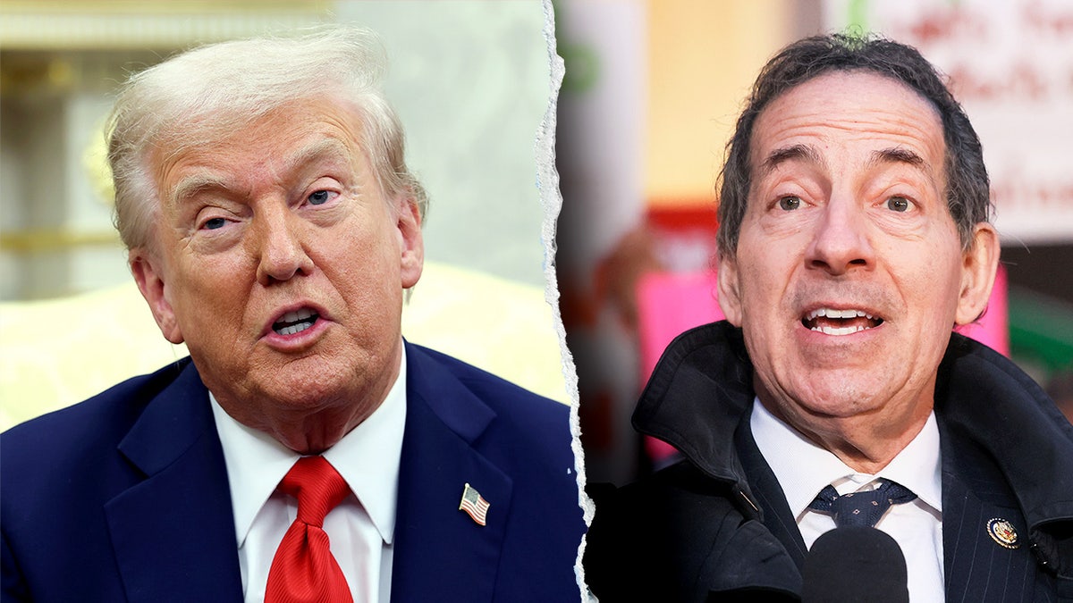 President Donald Trump and Rep. Jamie Raskin standing together