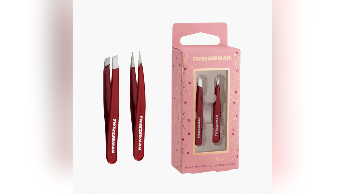 This Tweezerman tweezer set is great for on-the-go grooming