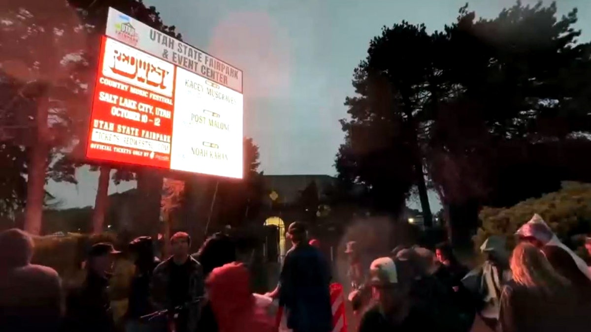 concertgoers evacuating RedWest music festival