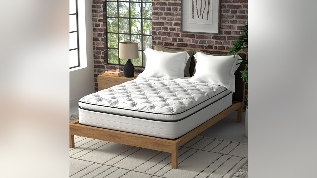 This plush mattress is medium firm and designed to ease back aches.