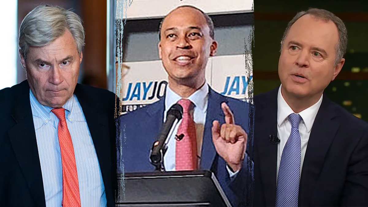 Sheldon Whitehouse, Jay Jones y Adam Schiff se separan