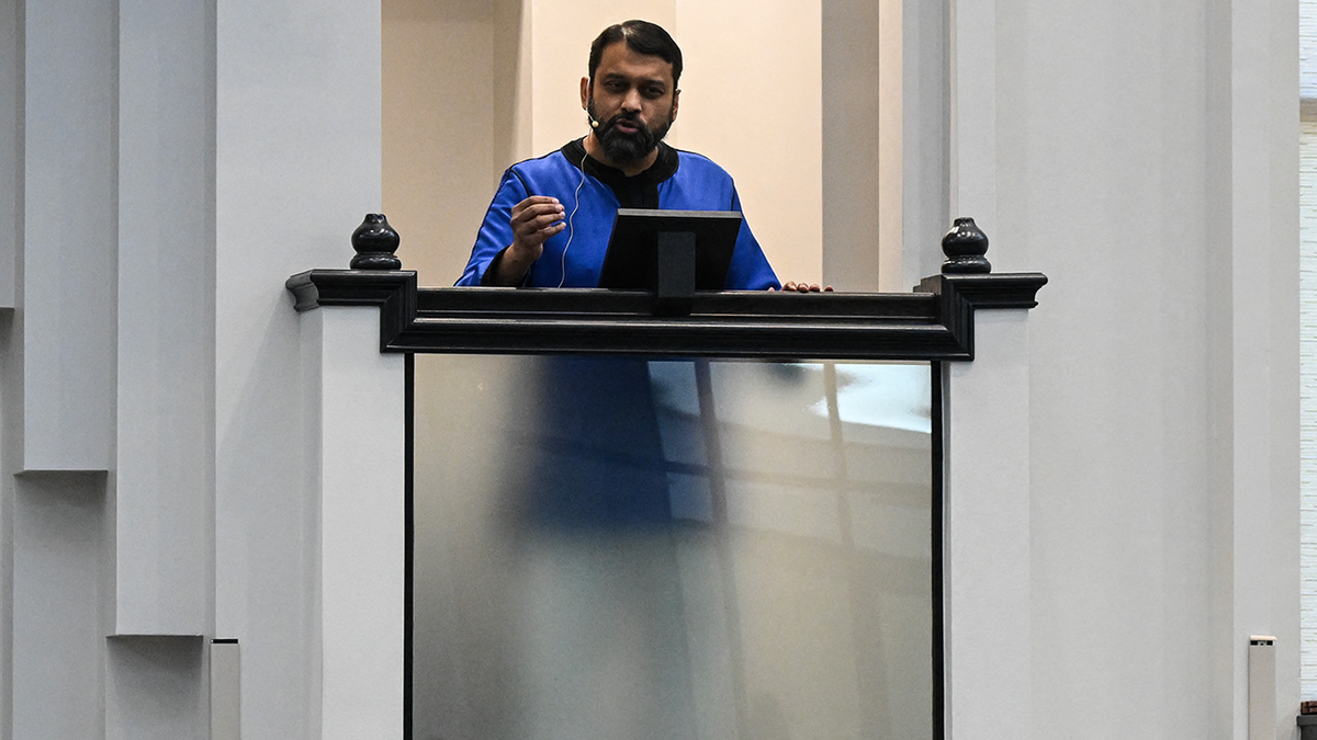 Yasir Qadhi, a high-profile American imam and founder of the AlMaghrib Institute and MuslimMatters.com, speaks in Plano, Texas, on April 11, 2025.