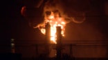 Flames and smoke at Chevron oil refinery in Los Angeles County, California