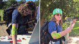 person throws flyers on campus