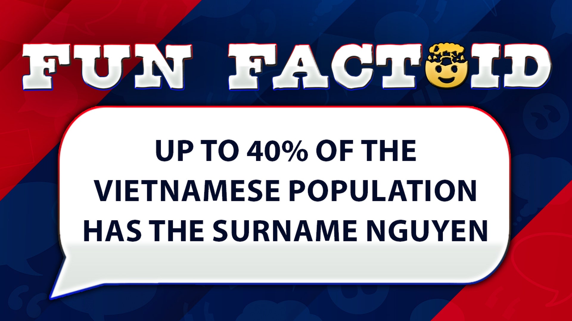 Up to 40% of the vietnamese population has the surname nguyen