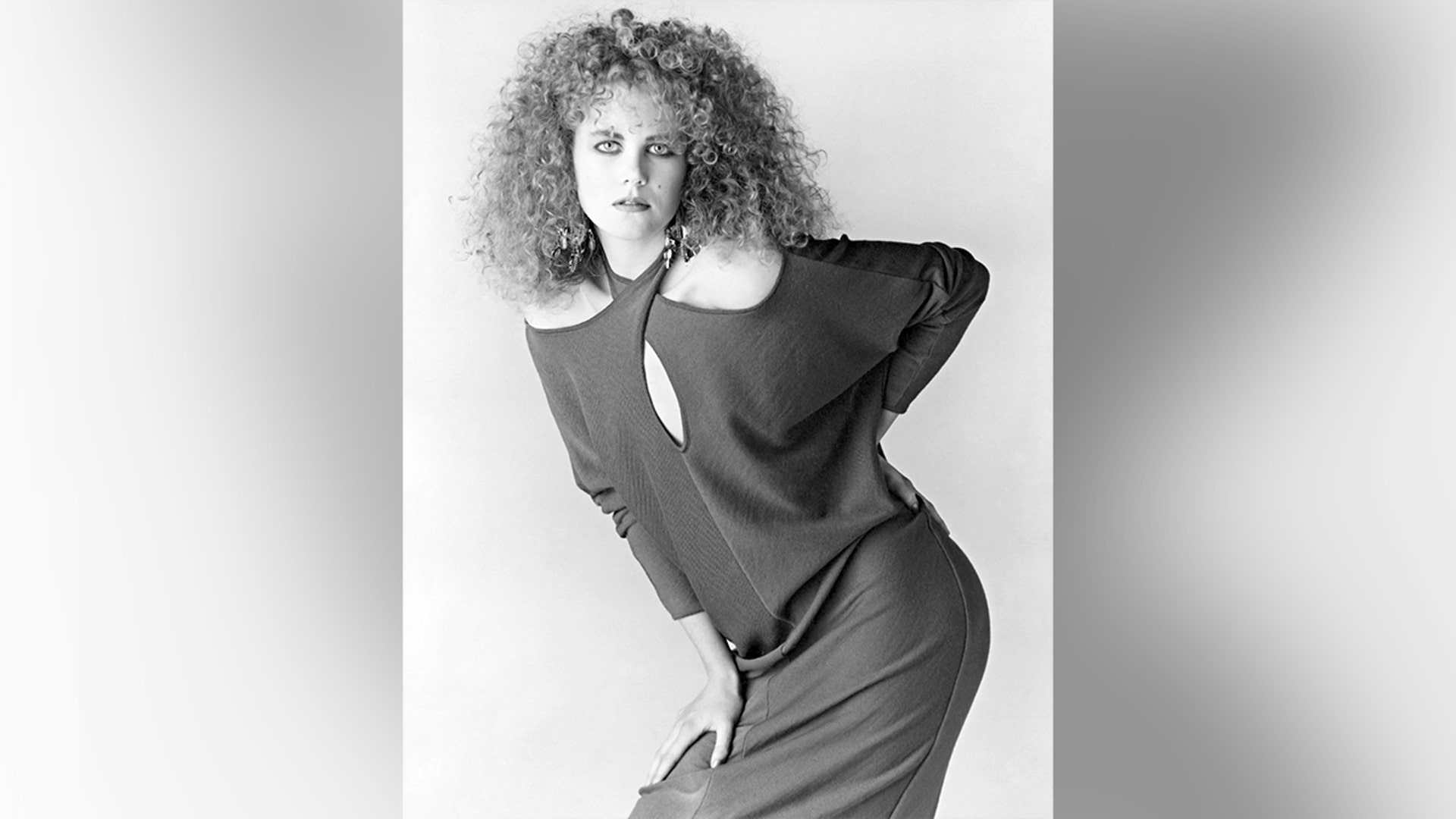 Nicole Kidman posing for a photo in 1987.