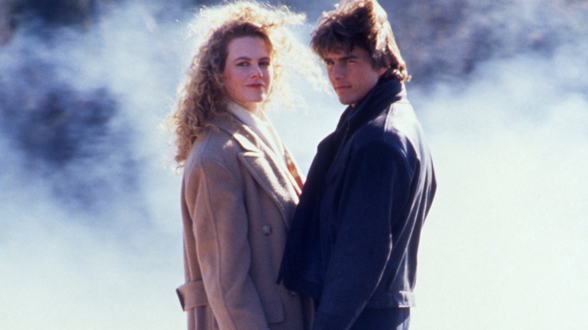 Nicole Kidman and Tom Cruise on set of the 1990 film, "Days of Thunder."