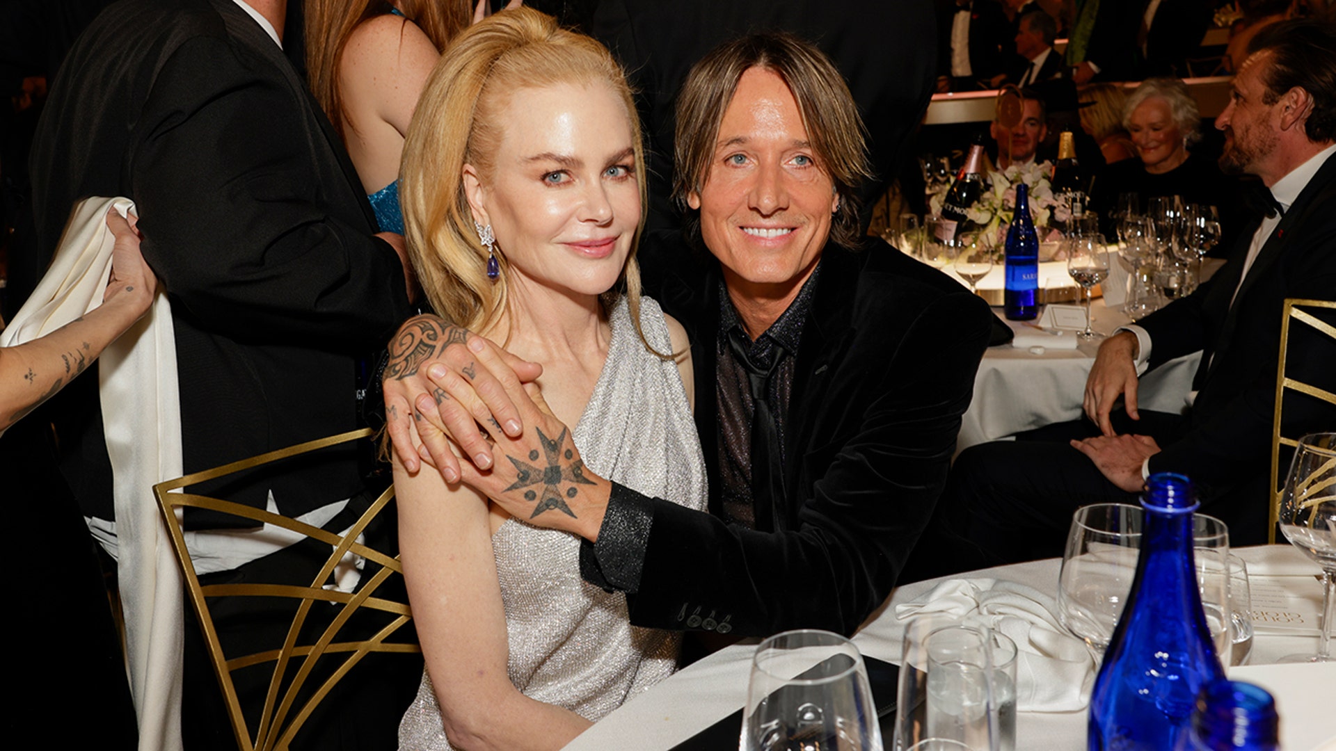 Keith Urban and Nicole Kidman at the Golden Globes in 2025.