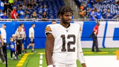 Shedeur Sanders goes silent, pantomimes answers when asked about Browns third-string quarterback role