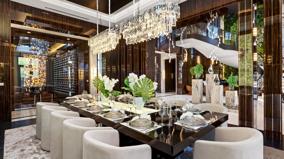 The dining room in Mark Wahlberg's Florida home