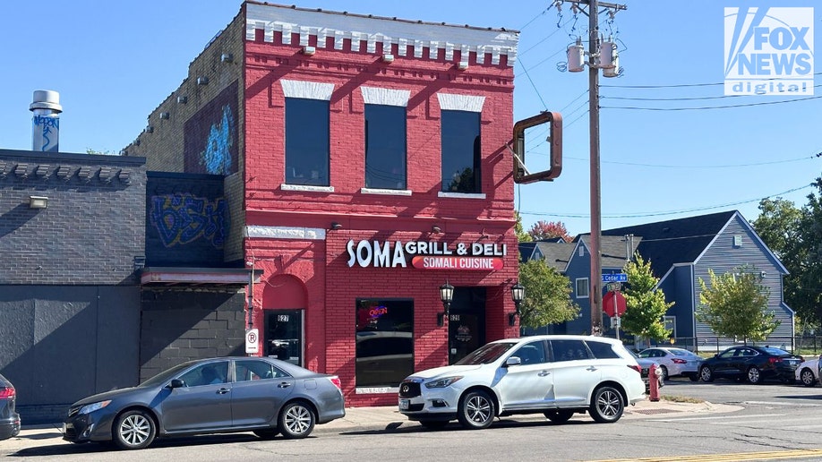 Red brick Soma Grill & Deli Somali restaurant in Minneapolis