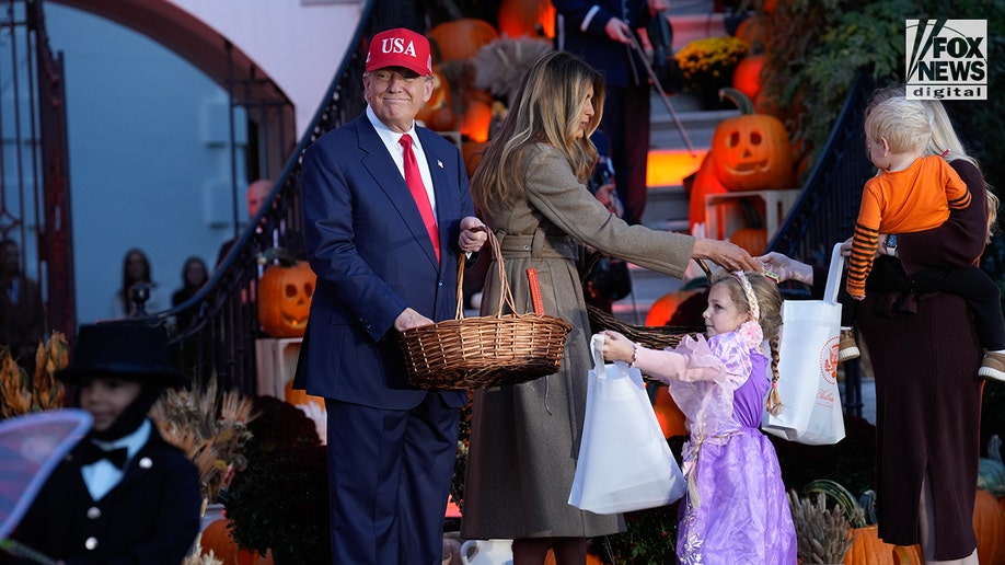President Donald Trump hosts Halloween with first lady Melania Trump at the White House