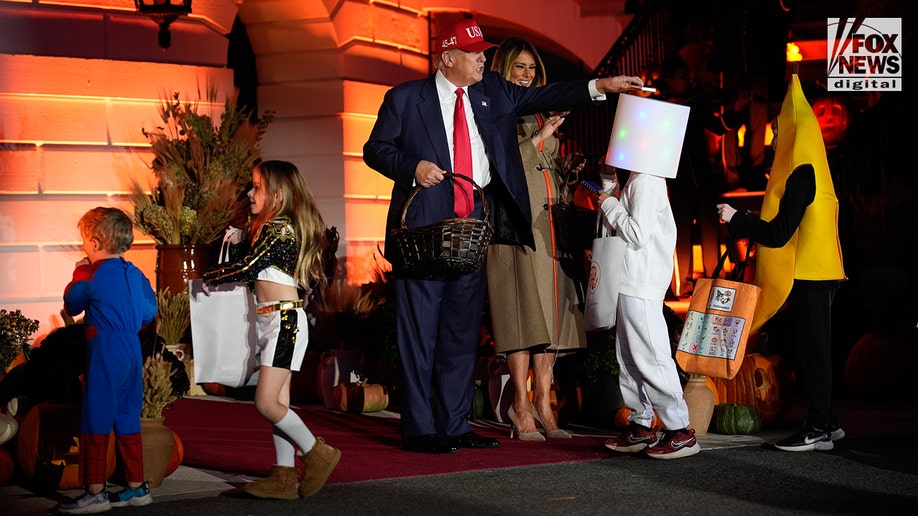 President Donald Trump hosts Halloween with first lady Melania Trump at the White House