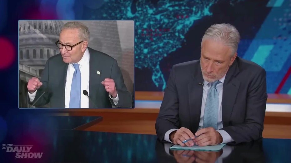 Jon Stewart mocks 'human flat tire' Chuck Schumer after shutdown press conference