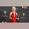 Nicole Kidman holding her Emmy Awards in 2017.