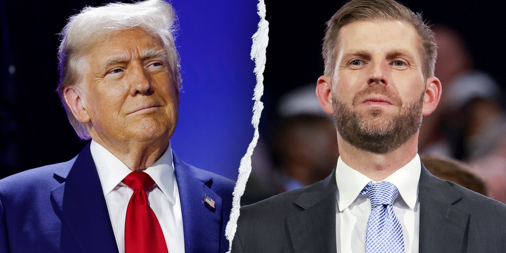 Eric Trump calls his father live on stage during Turning Point event