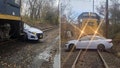 Train pushes car quarter-mile on tracks; 82-year-old driver suffers minor injuries - Fox News