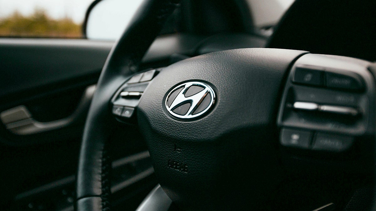 A Hyundai steering wheel
