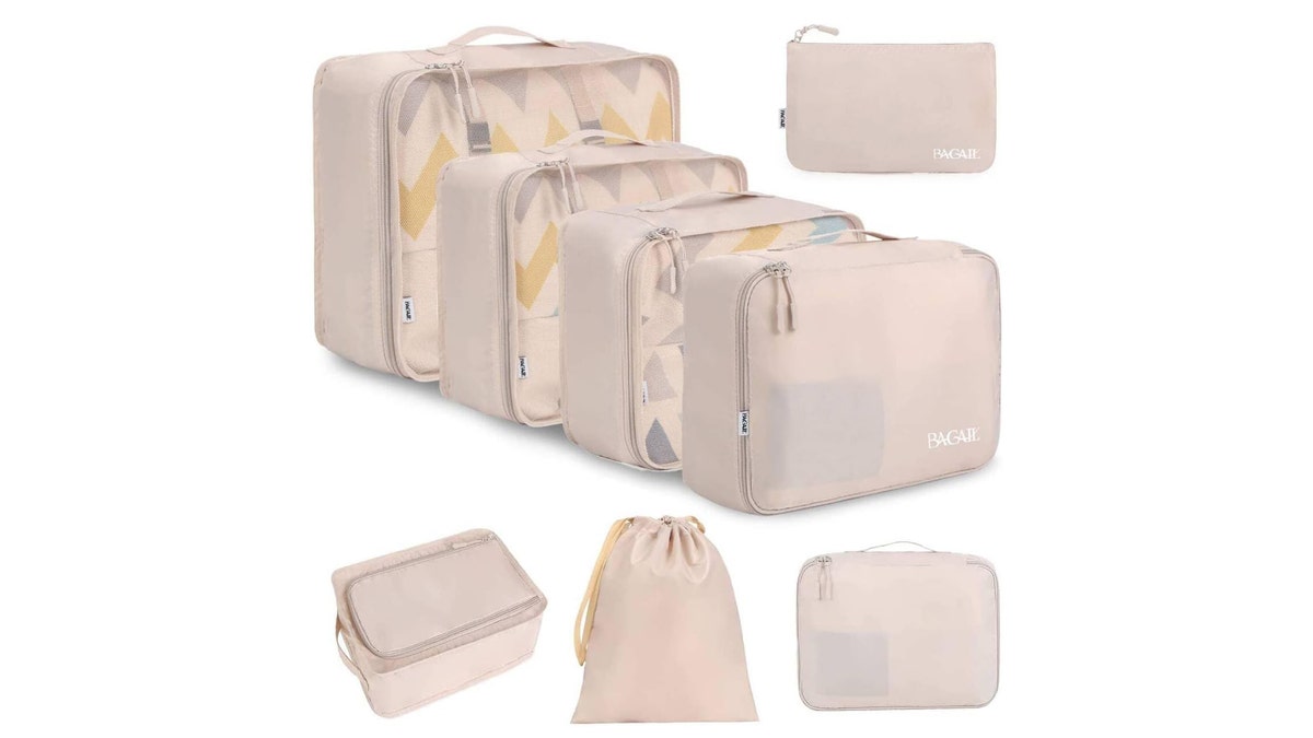 Keep your belongings organized with a luggage cube set.