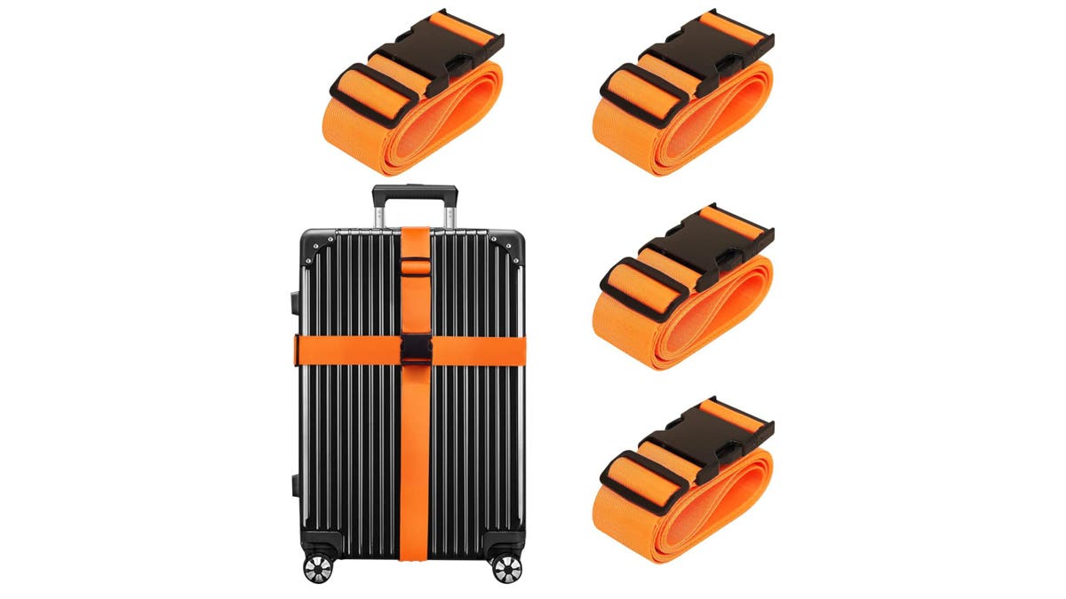 Protect your luggage with straps.