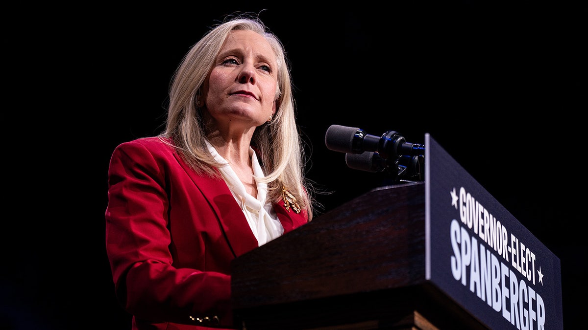 Abigail Spanberger addressed the crowd after her election as governor of Virginia