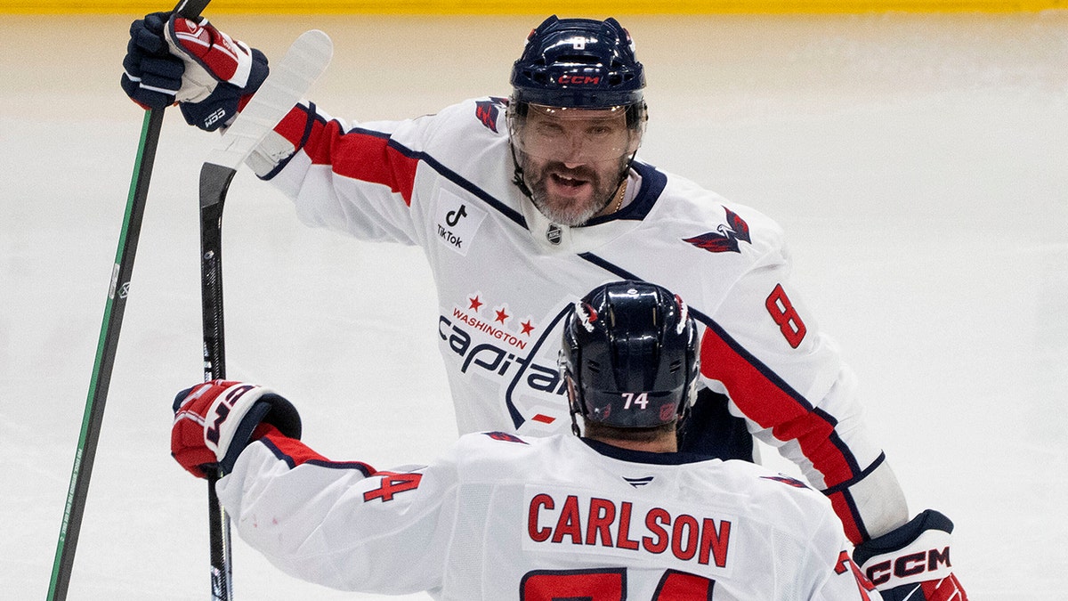 Alex Ovechkni celebrates goal