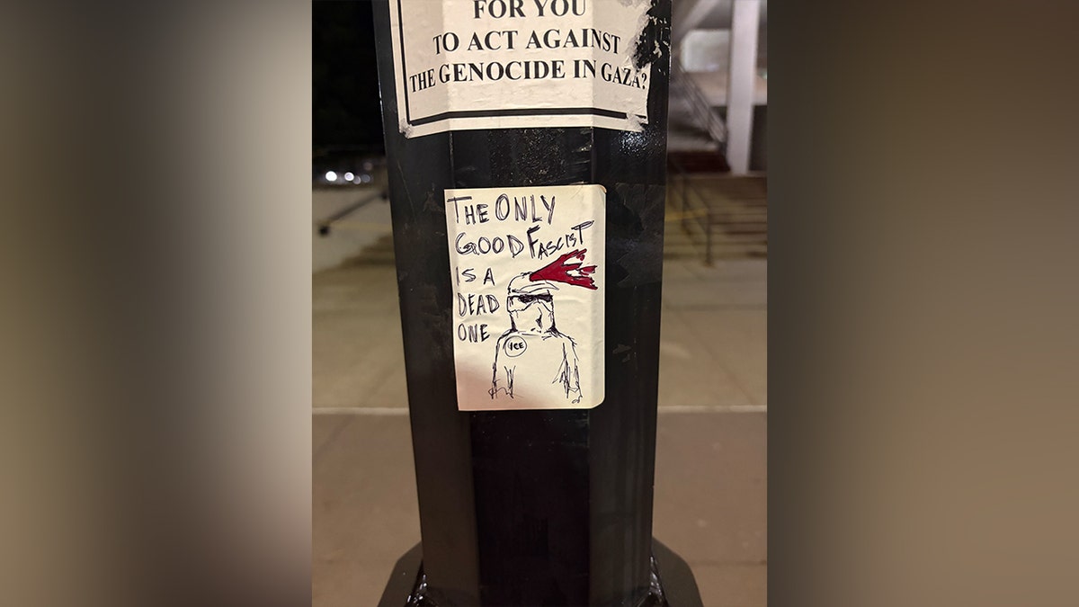 Violent anti-ICE image hangs on post University of Wisconsin