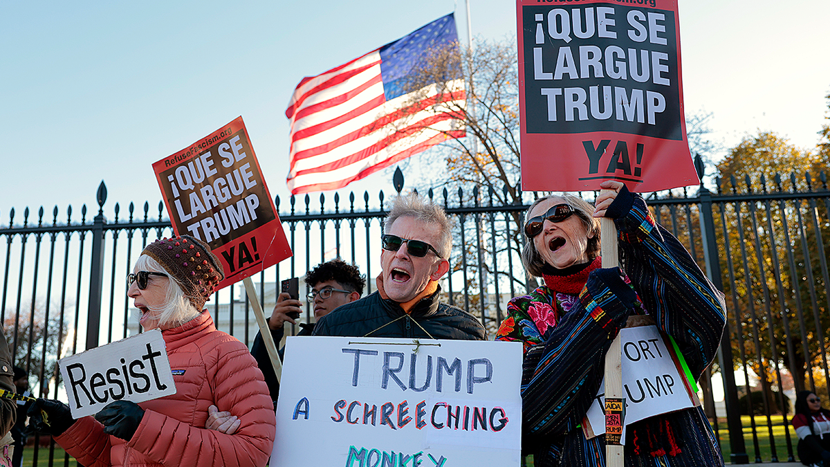 anti-Trump protesters in Washington