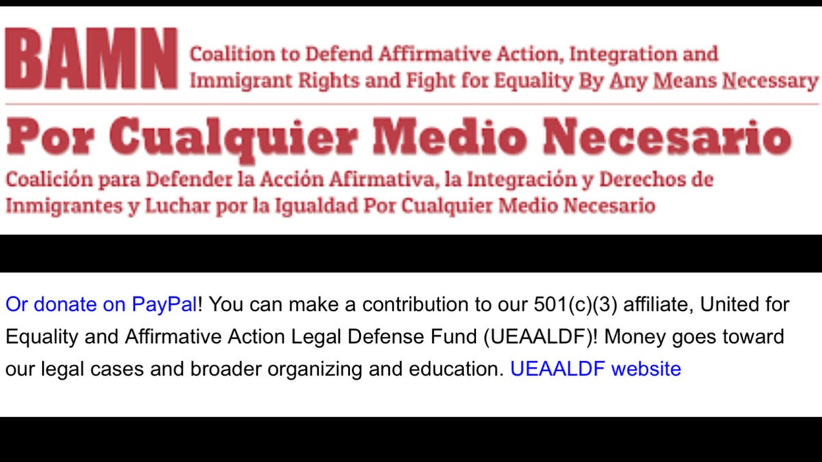 The group calling itself BAMN, an acronym for By Any Means Necessary, was part of the anti-Trump #NoKings rally last month, and then showed up at a protest against Turning Point USA that turned violent.