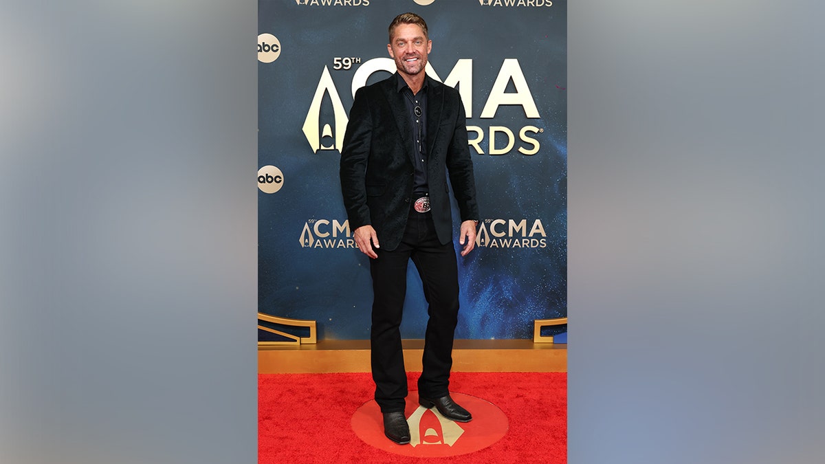 Brett Young on the red carpet at the 2025 CMA Awards.