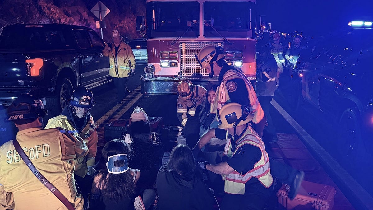 San Bernardino County bus overturned