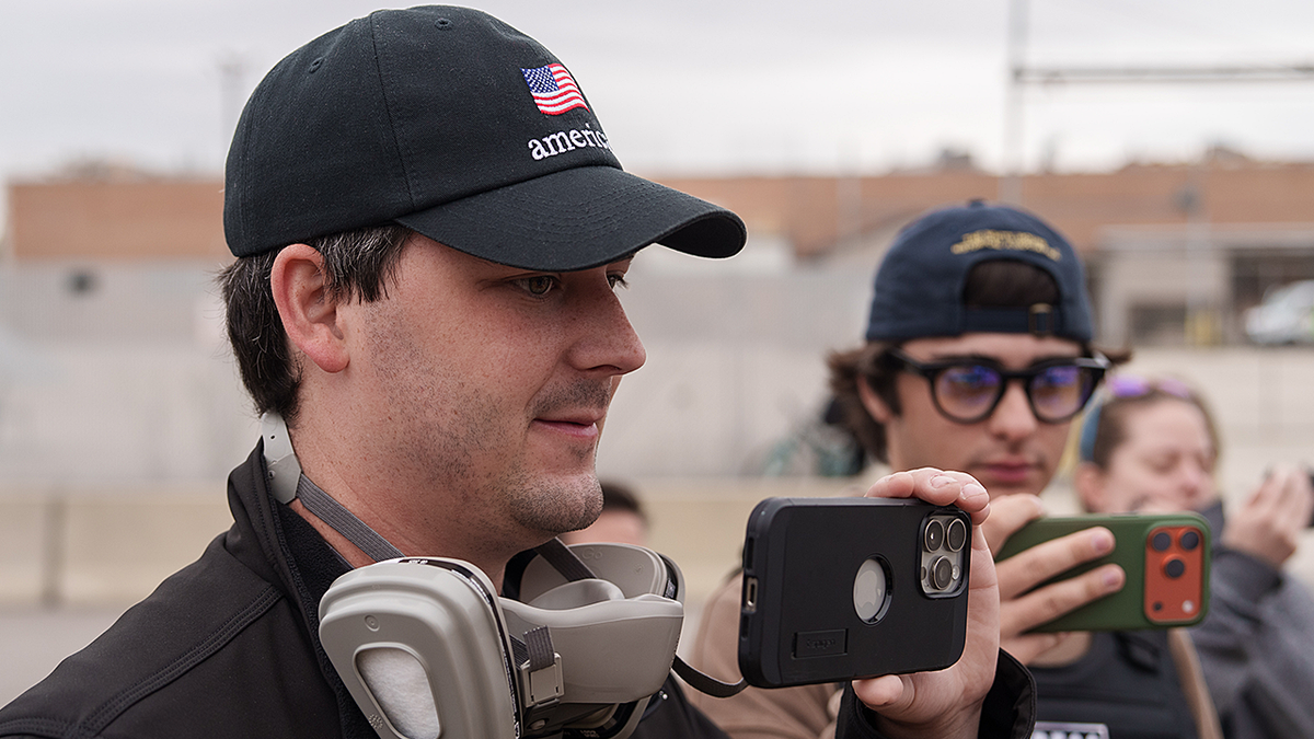 Cameron Higby recording video