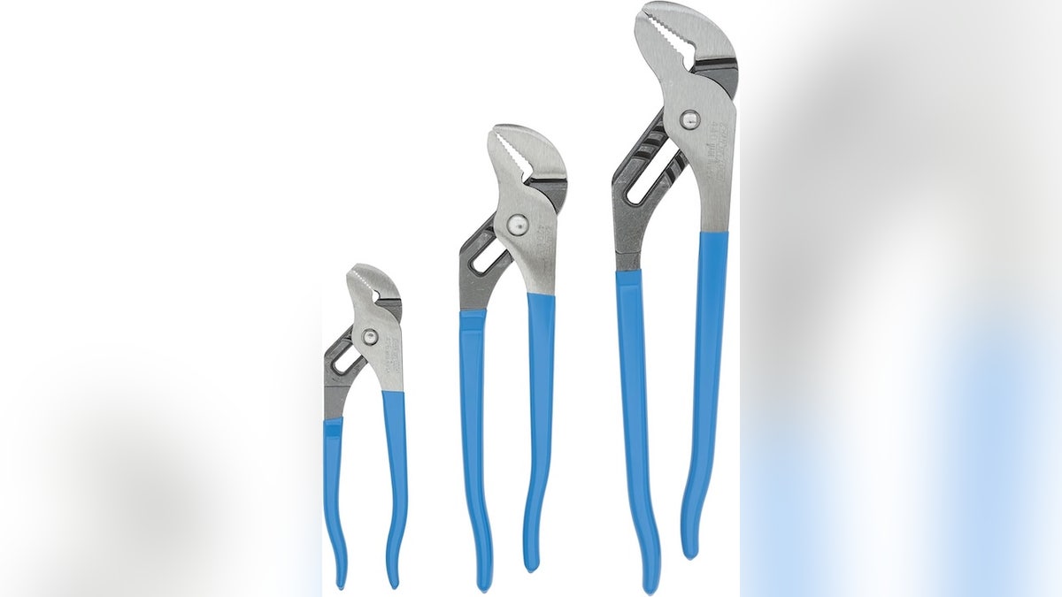 Get three different sized groove joint pliers. 